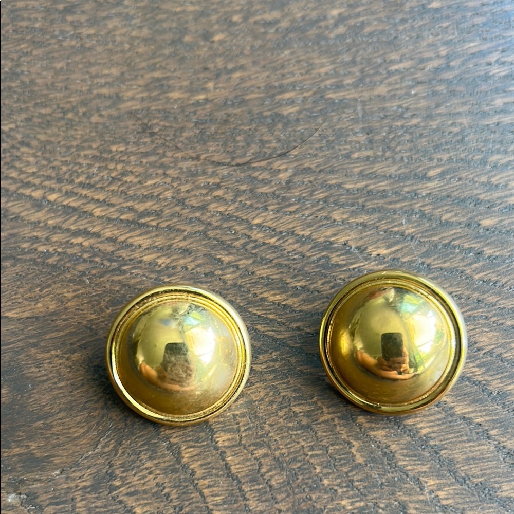 Vintage Gold Button Earrings